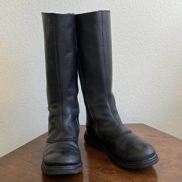 Sorel Scotia Waterproof Tall Leather Boots Black Size 6 - Picture 2 of 9